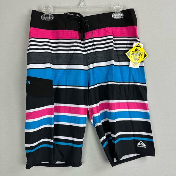 Quiksilver You Know This Men’s 30 Board Shorts Striped Stretch - Picture 1 of 11